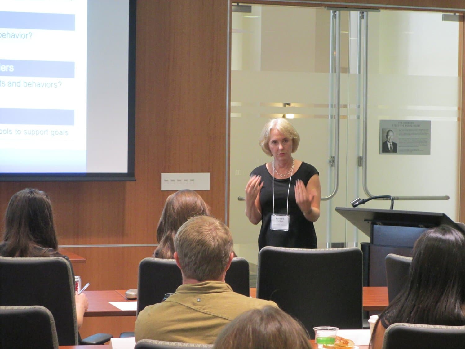 Barbara Burton facilitating a corporate session